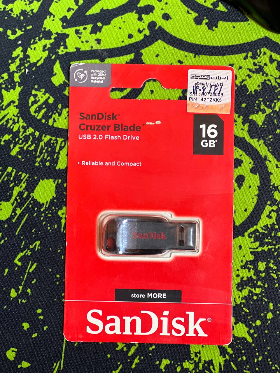 فلش مموری سندیسک مدل Cruzer Blade ظرفیت ۱۶ گیگابایت (USB 2.0)مالزی